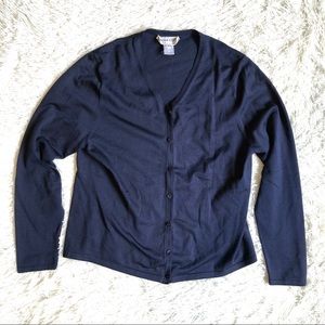 Pendleton Navy Blue V-neck Cardigan Size Large